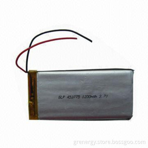 Lithium polymer battery, 3.7V, 1200mAh, size of 453775